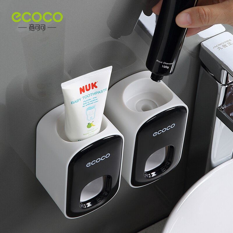 ECOCO Automatische Zahnpasta Spender Zauberstab Montieren Schlecht Schlecht Zubehör Wasserdichte Zahnpasta Presse Zahnbürste Halfter