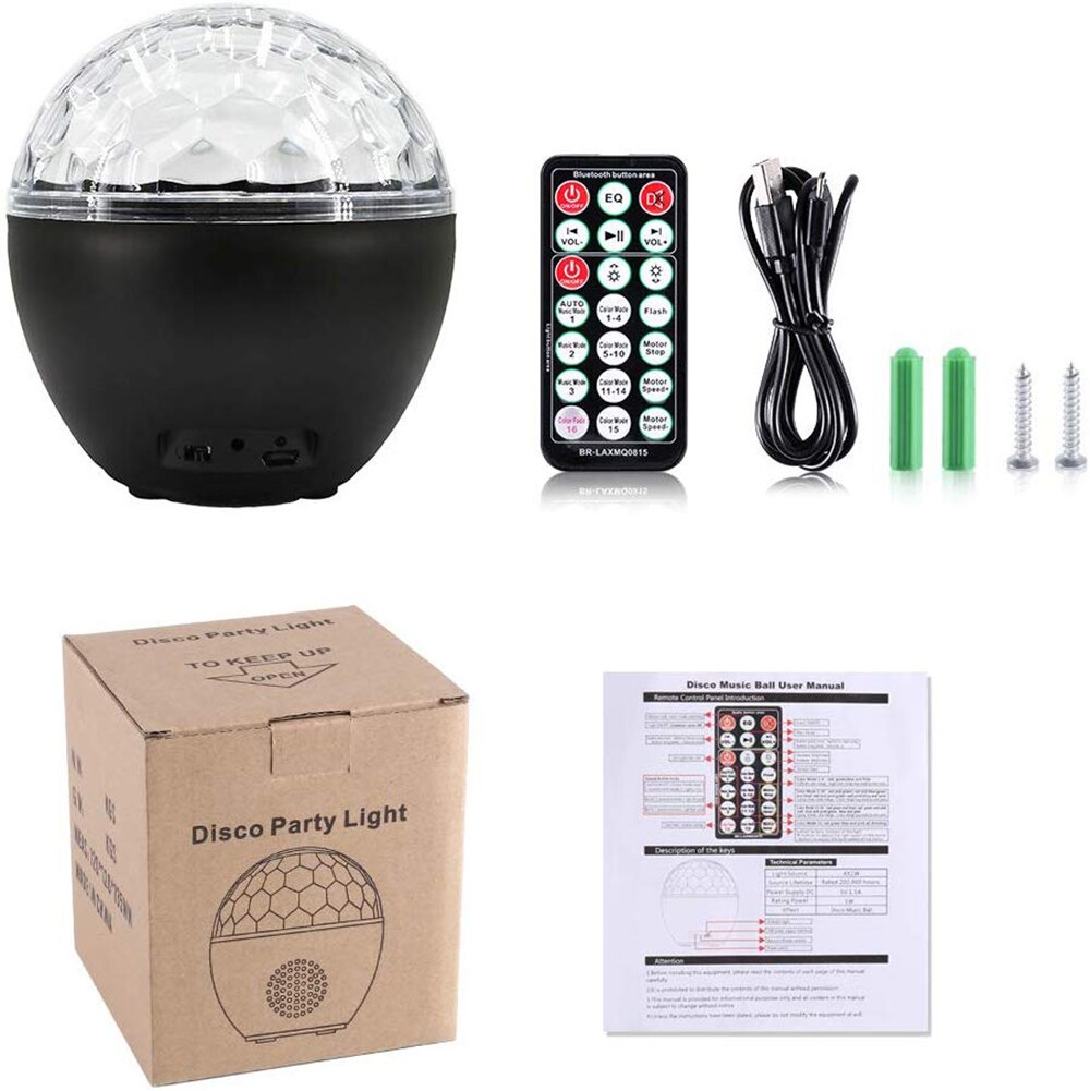 Bluetooth USB Oplaadbare Disco Bal Lichten 16 Kleuren Modes Strobe Podium Verlichting voor Feesten, , wieden en Kinderkamer