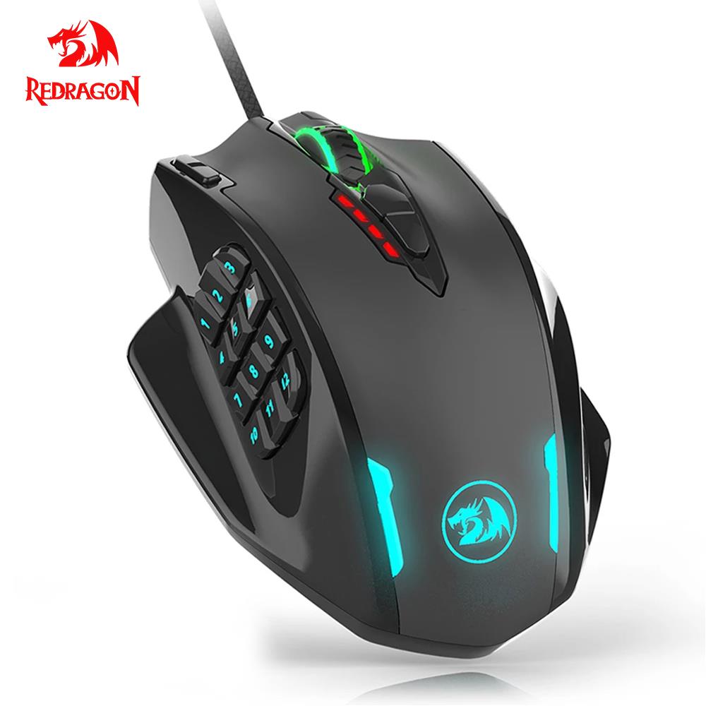Redragon Impact M908 USB wired RGB Gaming Mouse 12400 DPI 17 buttons programmable game Optical mice backlight laptop PC computer
