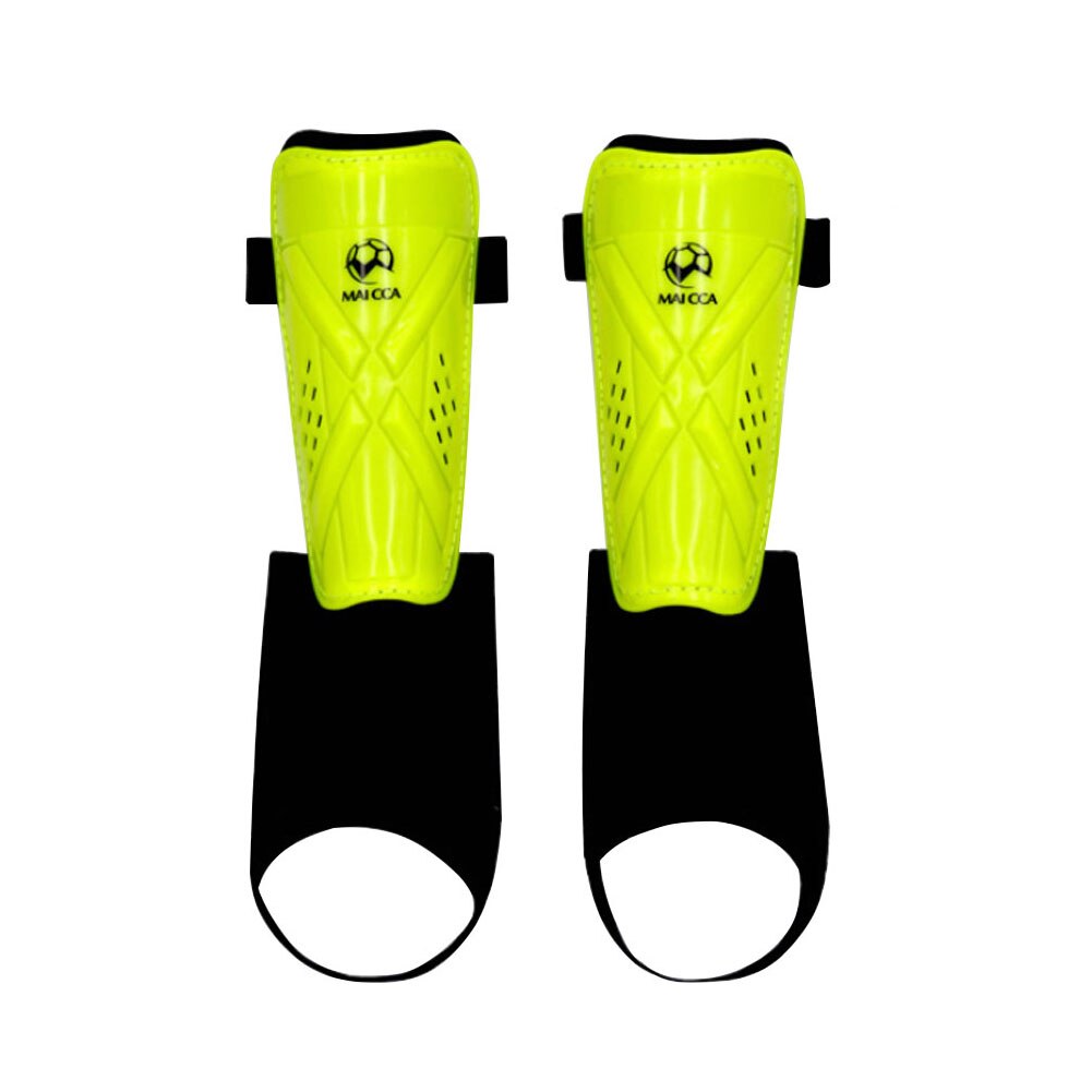 Kids Football Shin Guards Soccer Ankle Protection Leg Pads Calf Socks Belt Children Kick Boxing Taekwondo MMA Equipment: Yellow