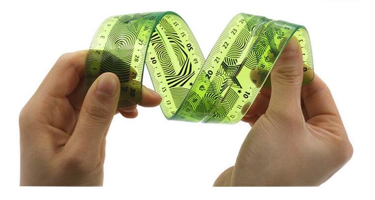 Premium flexibele rechte heerser, transparante vouwen zachte heerser 30cm (12 inch) meten lengte