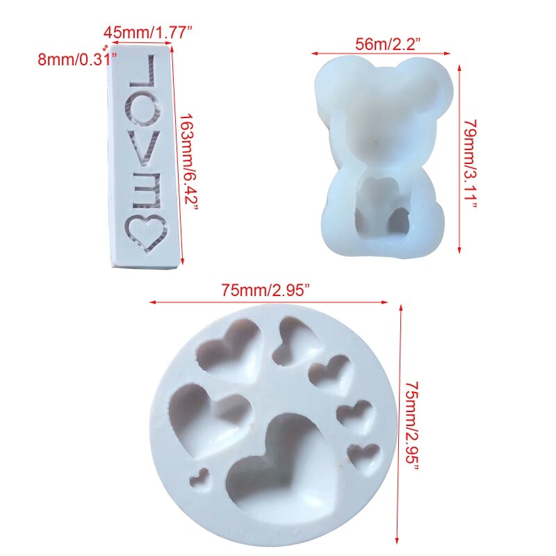 3D Bär Herz Liebe Silikon Kekse Fondant bilden Kuchen bilden Gelee Süssigkeit Schokolade Dekoration Backen Werkzeug