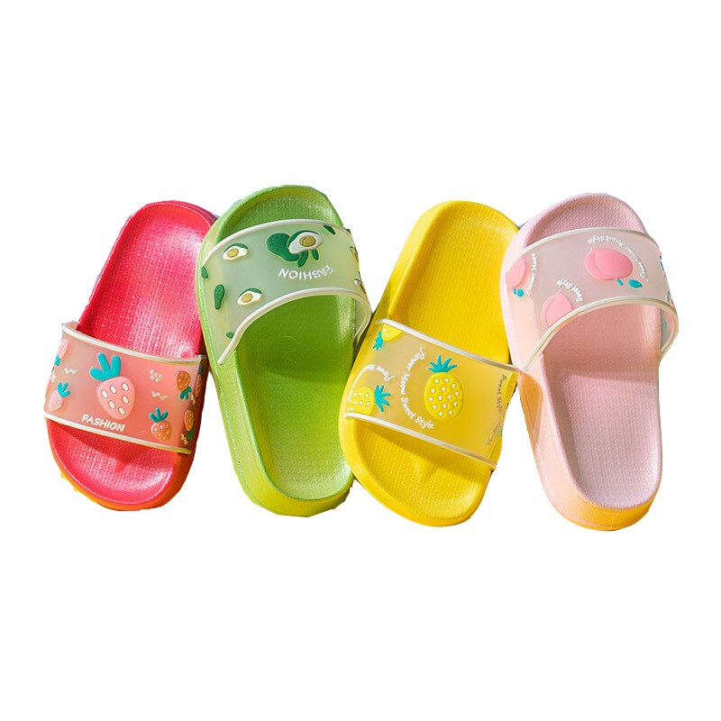Cute Slippers for Boy Girl Princess Beach Shoes Summer Toddler Kids Fruit Pattern Indoor Baby Slippers PVC Cartoon Kids Slippers