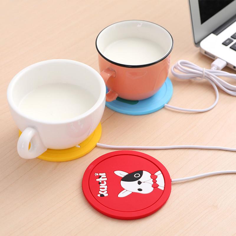 Estera para taza de calor con dibujos USB, calentador de bebidas, posavasos, calentador de café, té, mantener el calor