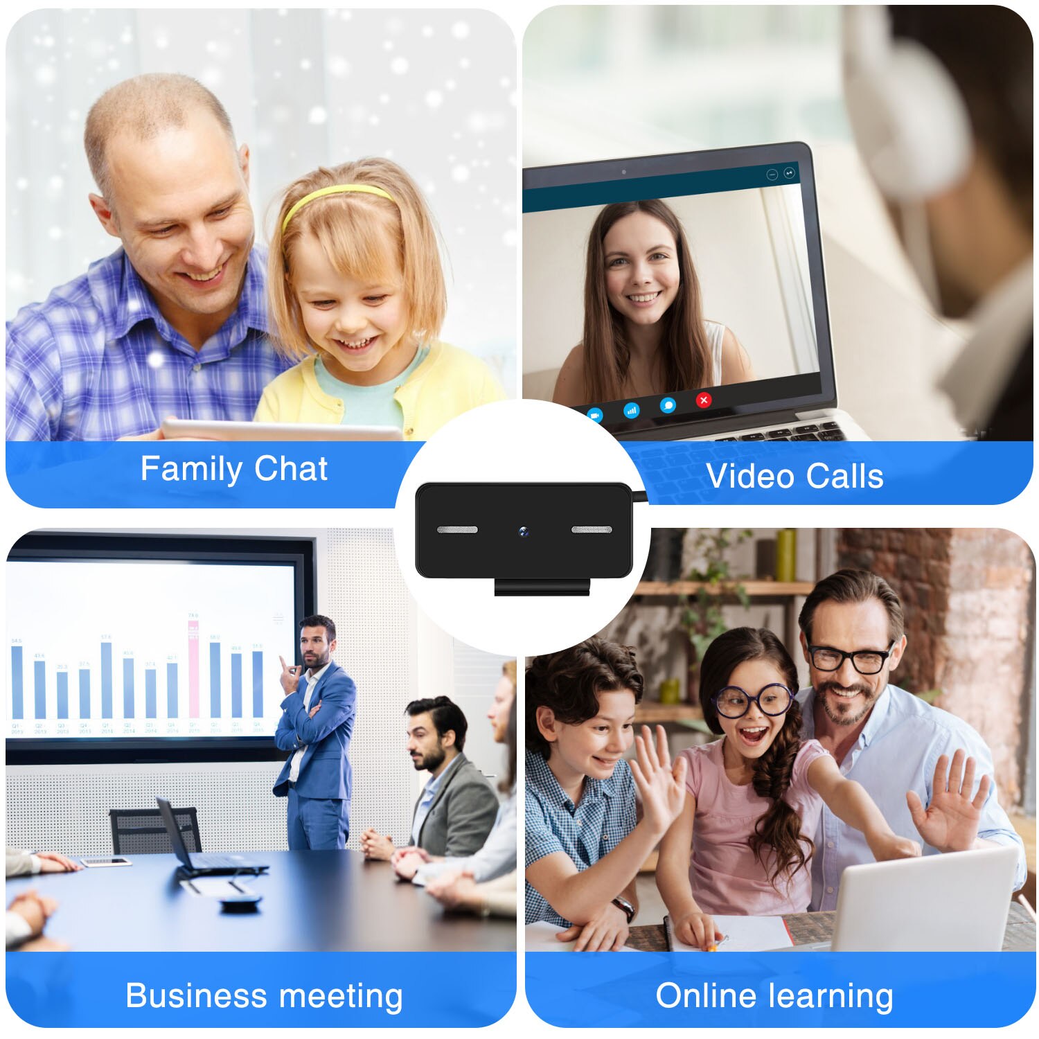 Digital External Webcam Camera for Video Call Laptop PC Computer Accessories 1080p DNJ998