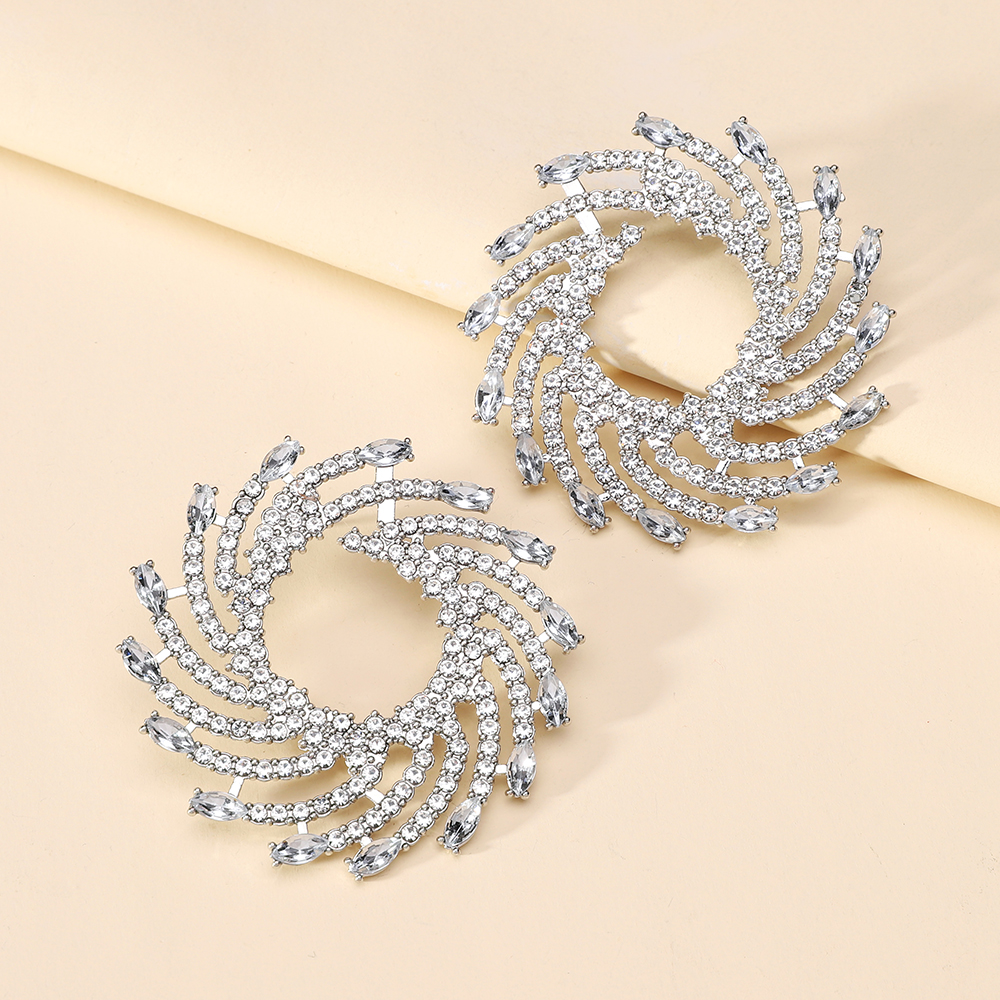 Pendientes grandes de cristal redondos con forma de flor de sol para mujer, joyería inusual de lujo para de graduación, accesorios para las orejas,: Color oro puro