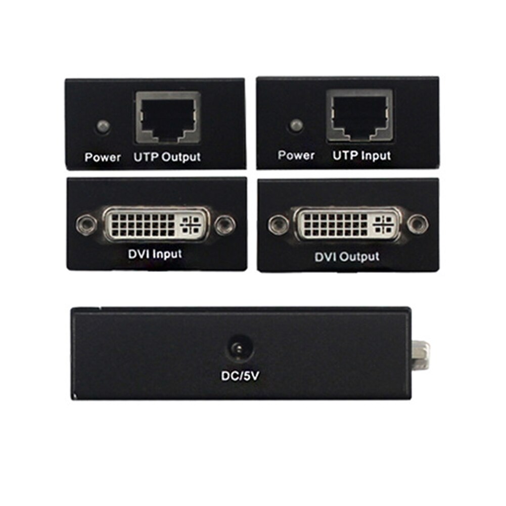 DVI Extender Adapter 60m DVI Extension Network RJ45 LAN Cat5e/Cat6 Cable FHD 1080P@60Hz Extender Extension Cords