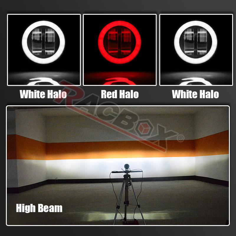 Ronde Halo Led Head Spot Light 3 Inch Motorcycle Spotlight 12/24 V Voor Scooter Bobber Chopper ATV dagrijverlichting Hi/Lo Beam