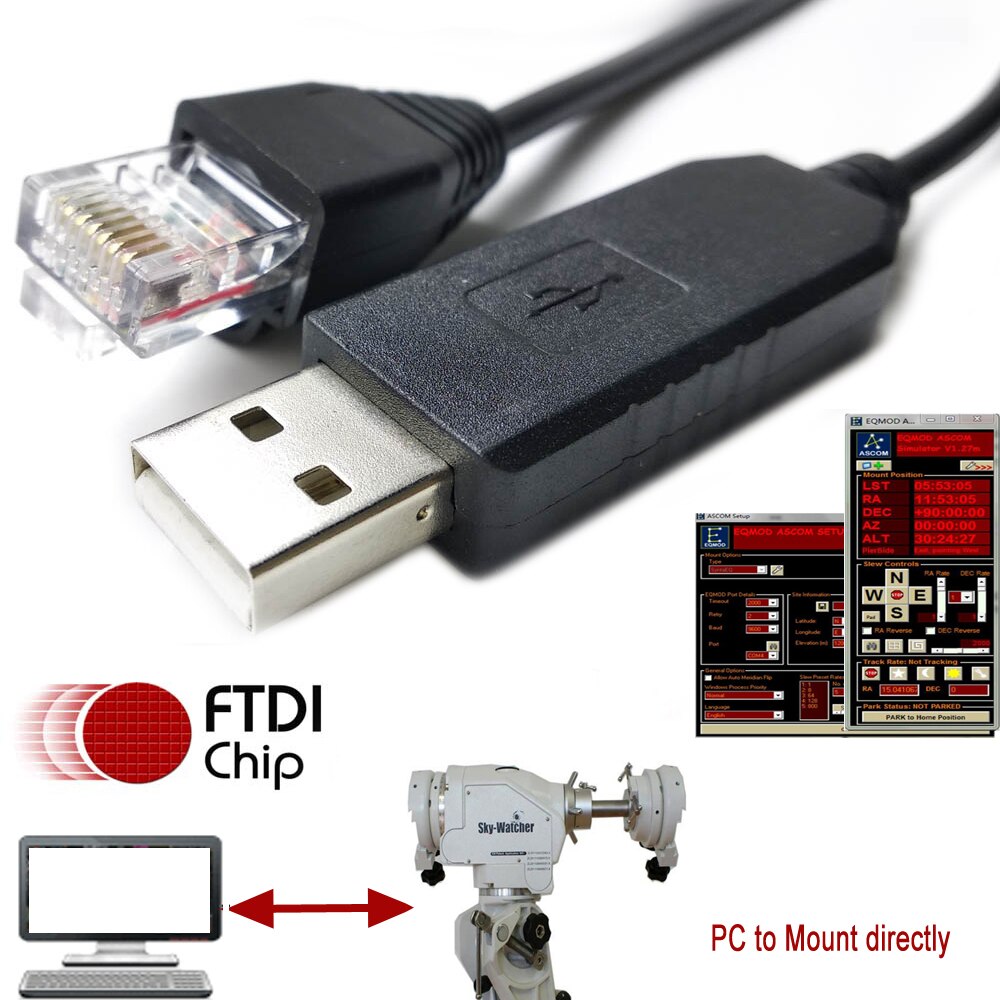 Azgti  eq5 eq6 skywatcher teleskop montering til pc eller asiair synscan eqmod kabel kontrol ledning hc udskift kabel