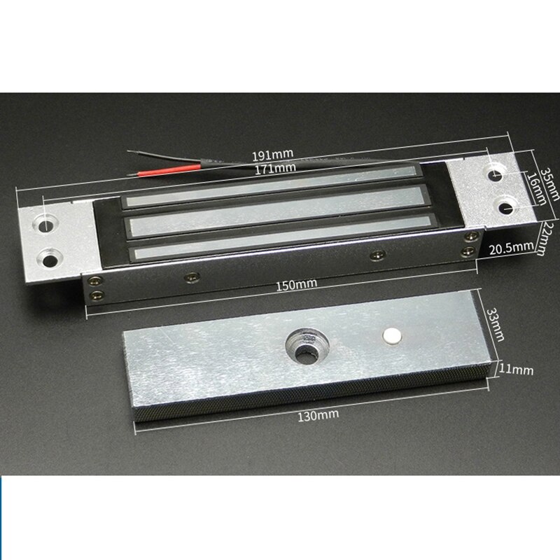 Cerradura Electromagnética magnético eléctrico oculto para puerta, montaje empotrado, 180Kg, 12V