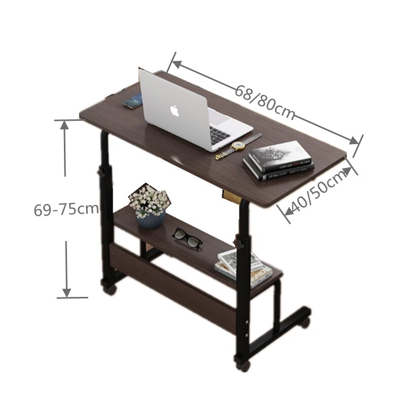Hoge Home Slaapkamer Woonkamer Met Roller Lifting Laptop Beugel Draagbare Opslag Tafel Kleine Bureau