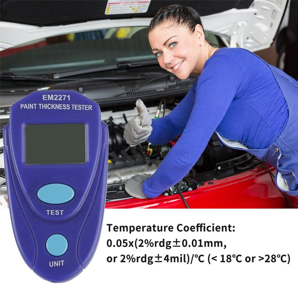 EM2271 LCD Thickness Gauge Paint Car Paint Tester Auto Mini Thickness Coating Digital Paint Thickness Gauge For Cars