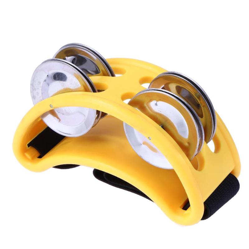 Cajon Box Drum Companion Hand Foot Jingle Tambourine Percussion Instruments Accessory Hand Foot Davul Tambourine Drum: Yellow