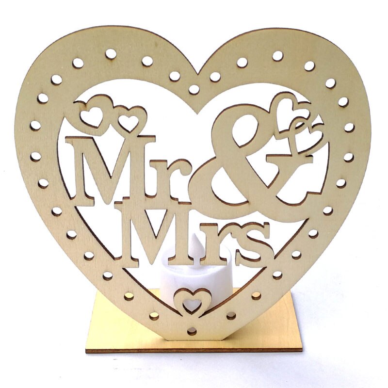 Bruiloft Hart Houten Mr Mrs Hanger Tafel Decoratie Led Licht Kaars Bruiloft Benodigdheden Voor Volwassenen Gunsten Decor Juni 11: C