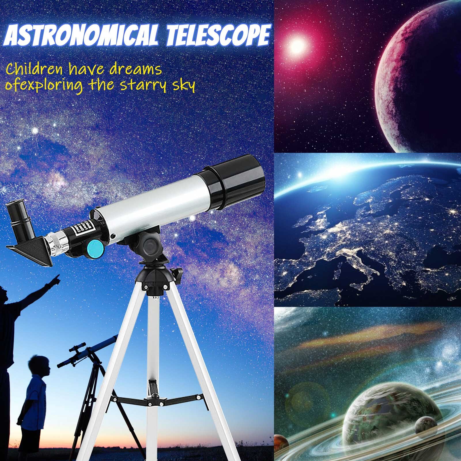 1pcs Telescope Wide-angle Astronomical Telescope Beginner Monocular Lunar Observation Tele Telescopio Telescope Astronomic