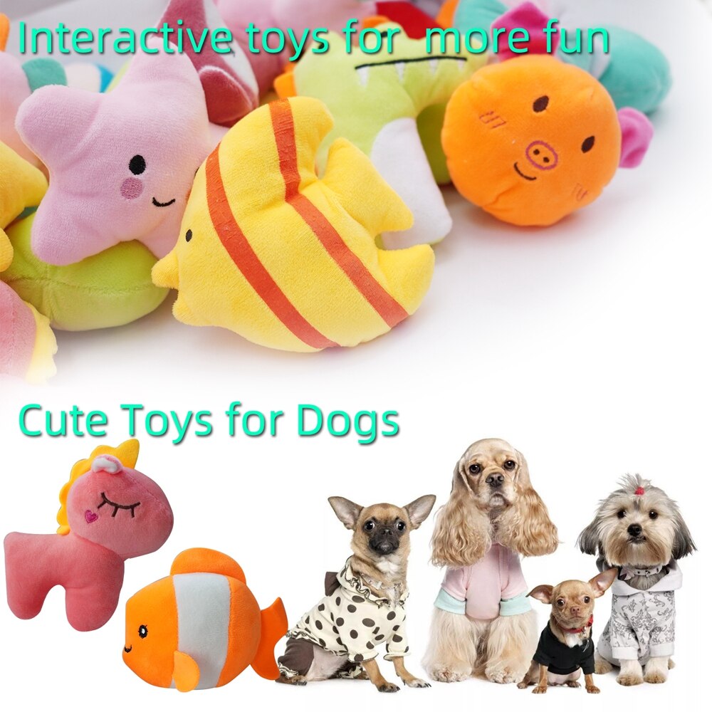 27 Packs Plush Squeaky Toys for Small Dog Bulk Animal Fruit Teething Chew Pet Puppies Toy