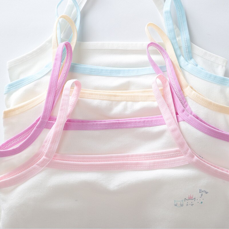 5 pièces filles sous-vêtements respirants coton soutien-gorge fronde avec des lettres pour enfants adolescent formation petit gilet 8-16Y