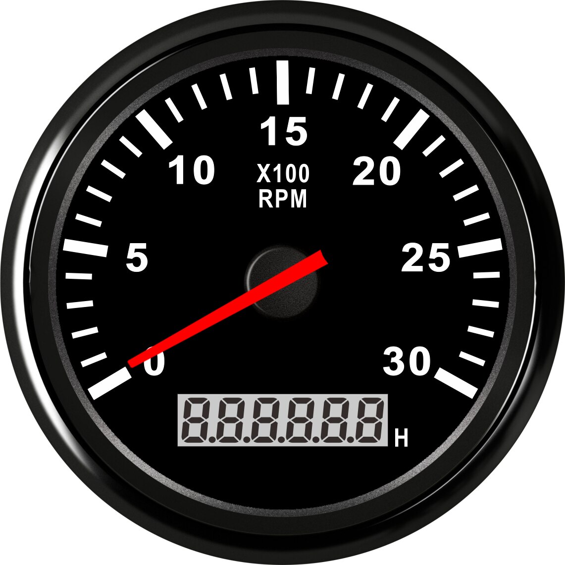8000 rpm Drehzahlmesser Stiefel Auto Marine Tacho Meter mit LCD Betriebsstundenzähler Auto-Tachometer mit verrotten hintergrundbeleuchtung 12V Stiefel zubehör Marine: BN 3000 rpm