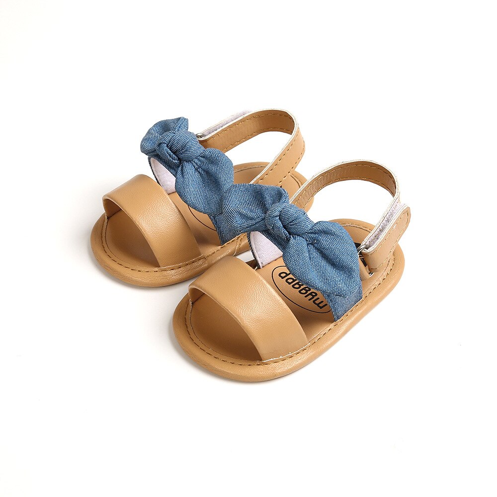 Sandales d'été antidérapantes pour bébés filles, chaussures de princesse, à nœud papillon, en PU, à la: Blue / 13cm-(13-18M)