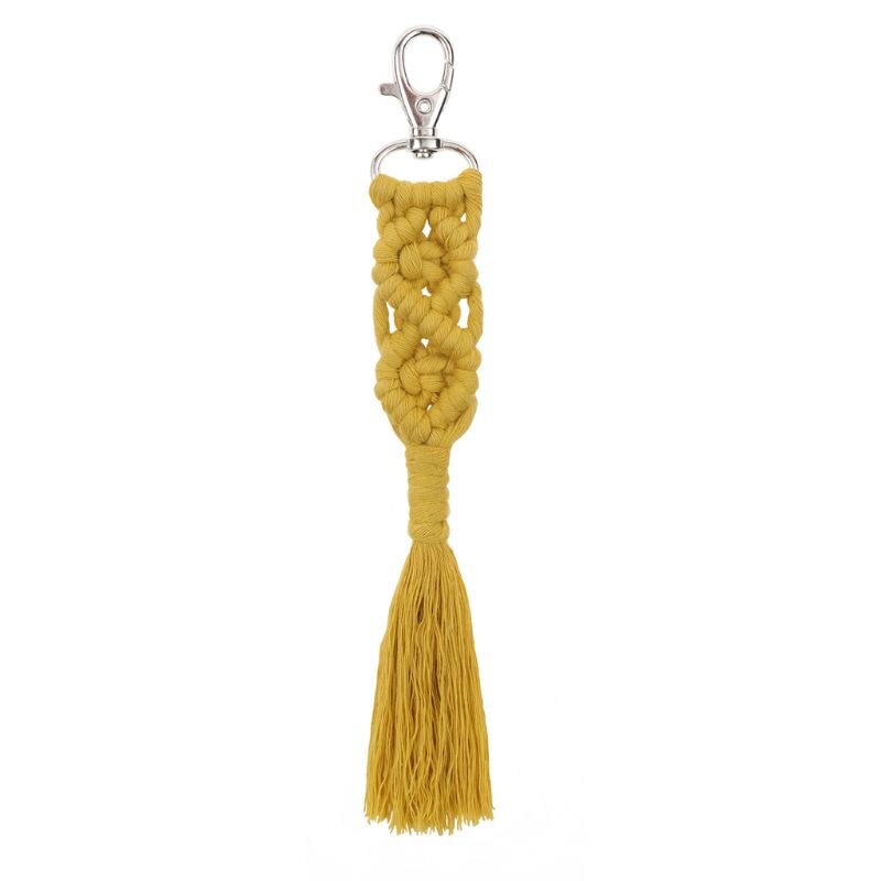 Kvast nøgleringe til kvinder børn boho nøgleholder nøglering macrame taske charme bil hængende smykker legetøj til venner: 22