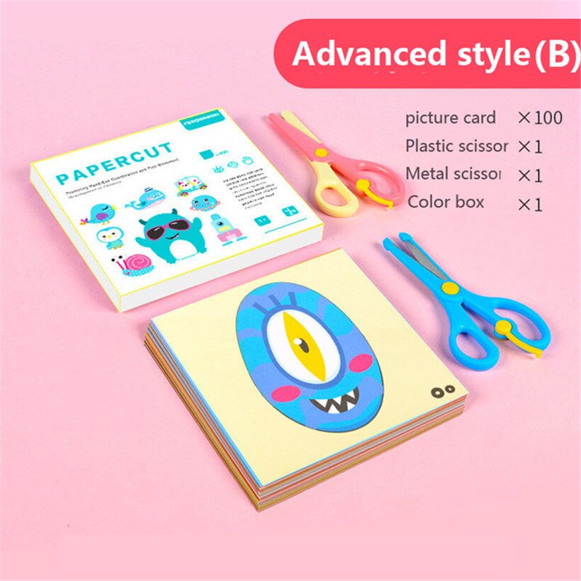 100 pz/set fai da te taglio di carta e pieghevole materiali fatti a mano Puzzle Origami giocattolo per ragazze ragazzi fatti a mano arte artigianato giocattoli di apprendimento