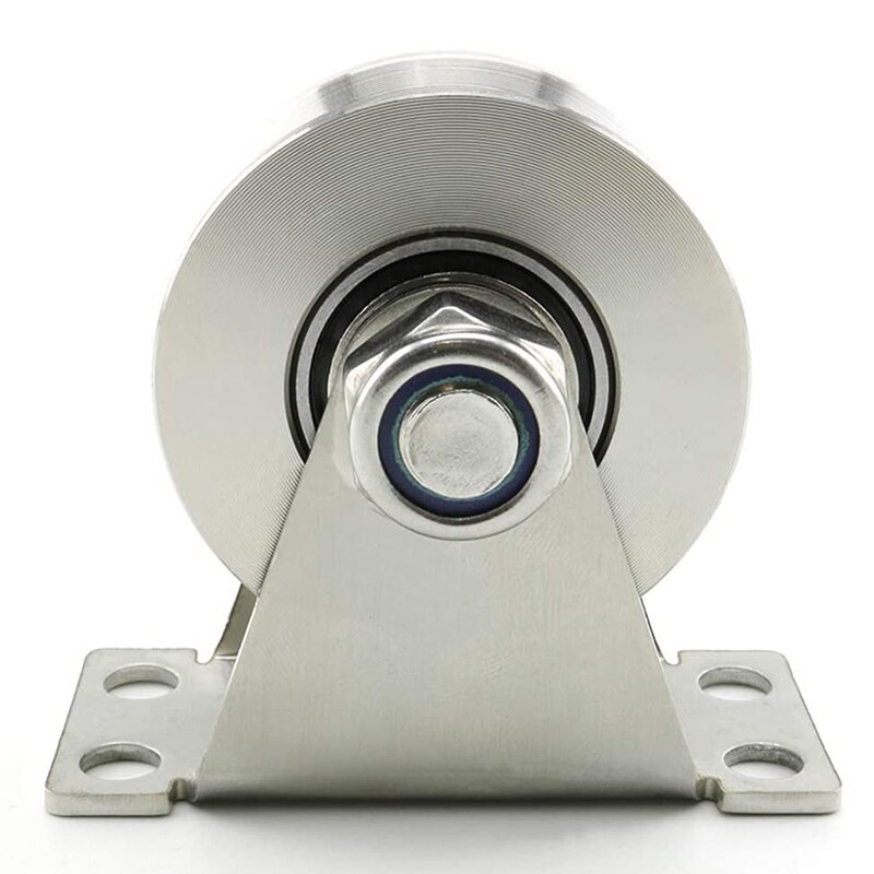 1-Pack V-Type Stainless Steel Pulley Block Mute Bearings Groove Sliding Roller Track Wheel