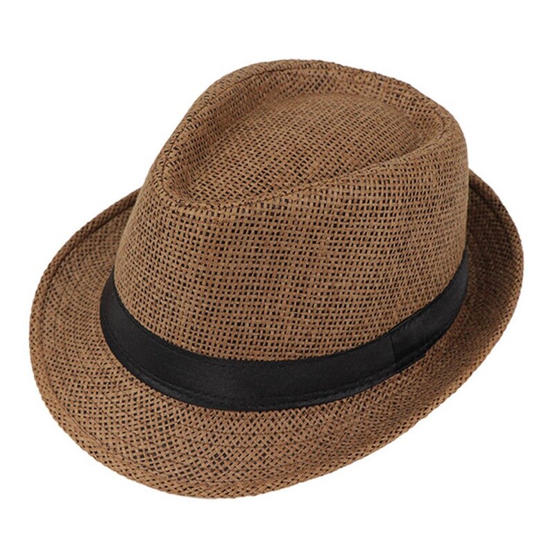 Peuter Jongens Meisjes Stro Fedora Hoed Jazz Cap Zomer Boog