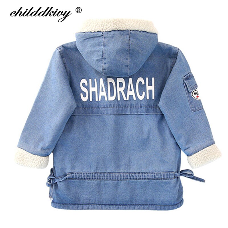 Girls Denim Coats Winter Kids Jacket For girls Baby Girls Clothes Plus Velvet Outerdoor Jean Coats for girls 3-10Y