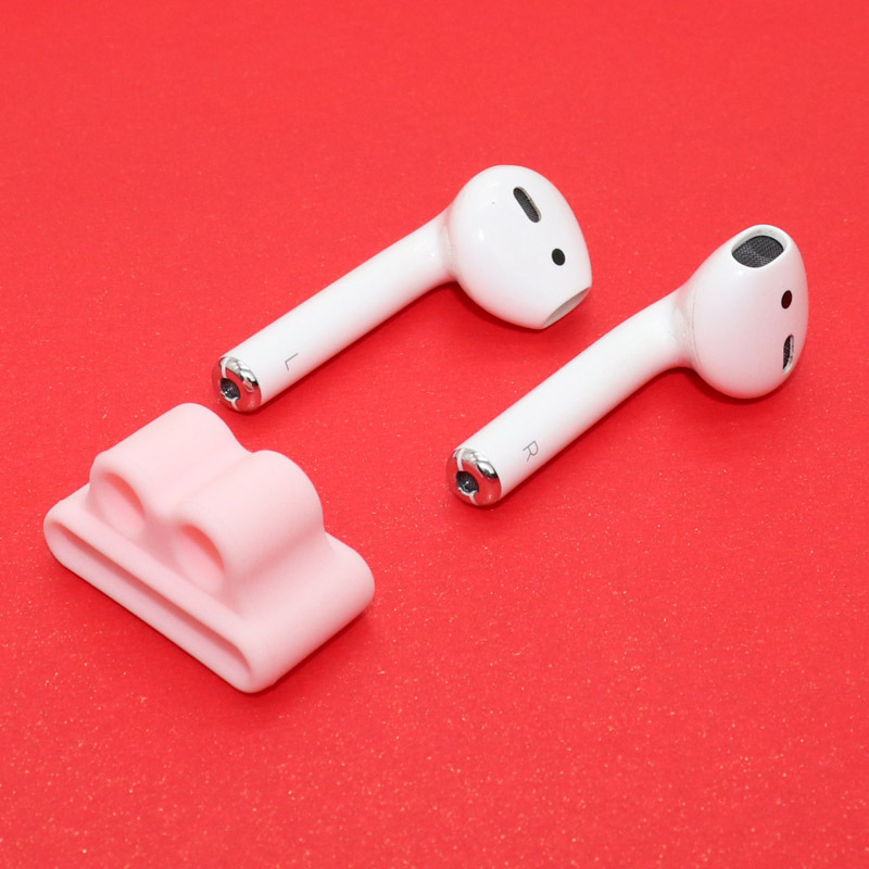 Support d'écouteurs Bluetooth en Silicone Anti-perte, pour AirPods Apple i7, Clip de support d'écouteurs pour Apple Watch: IVOIRE