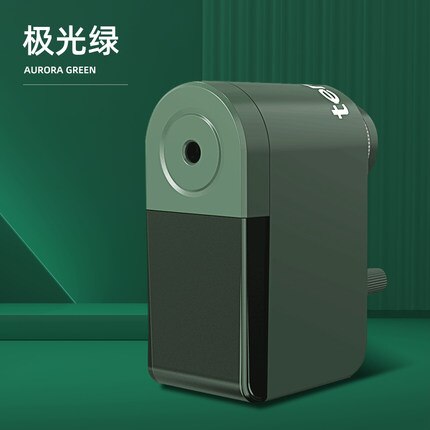 generation Tenwen sketch special hand-shaking pencil sharpener Students portable art charcoal pencil sharpener: Green