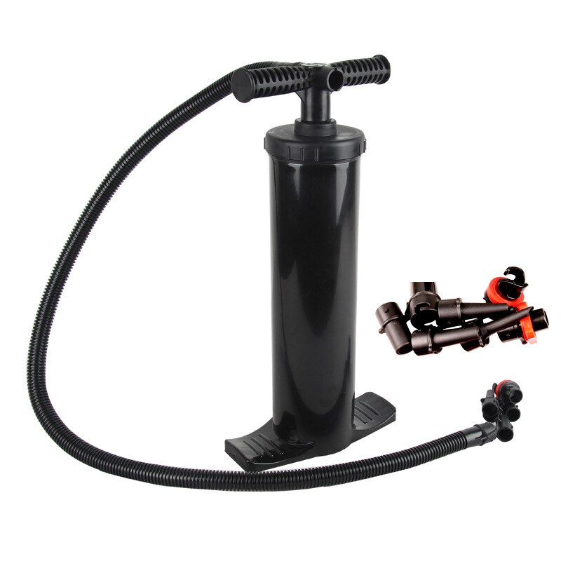 Portable Hand Air Pump, Inflate Or Deflate Air Pump with 6 Nozzles, for Airbeds, Kayak, Boats, Toys, Swim Rings