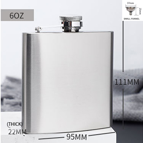 Pocket Draagbare Roestvrijstalen Heupfles Met Trechter Mini Heupfles Alcohol Whiskey Heupfles Met Schroefdop 4 5 6 7 8 9 10 Oz: 6oz 170ml