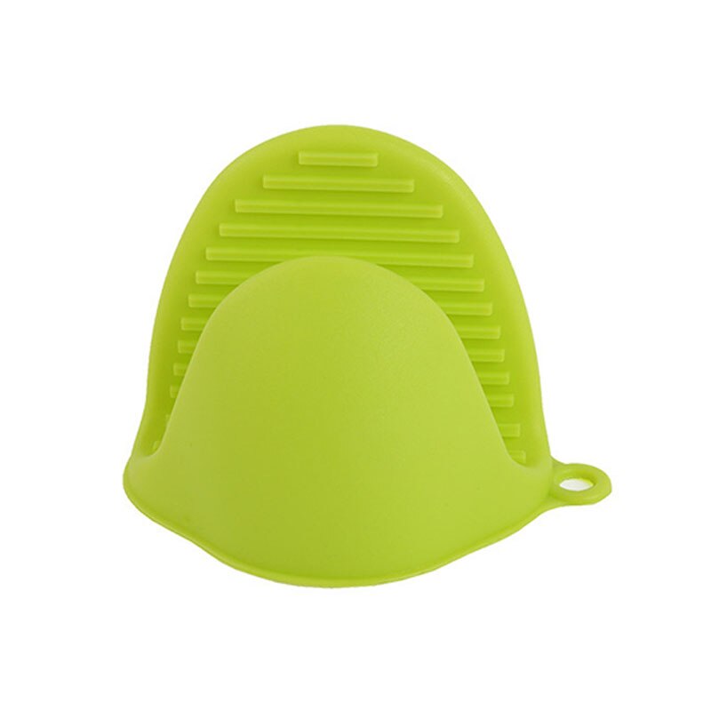 1pc de herramientas de silicona para repostería tomar sujeción térmica horno microondas de cocina guantes horno barbacoa guantes bandeja olla Clip: green