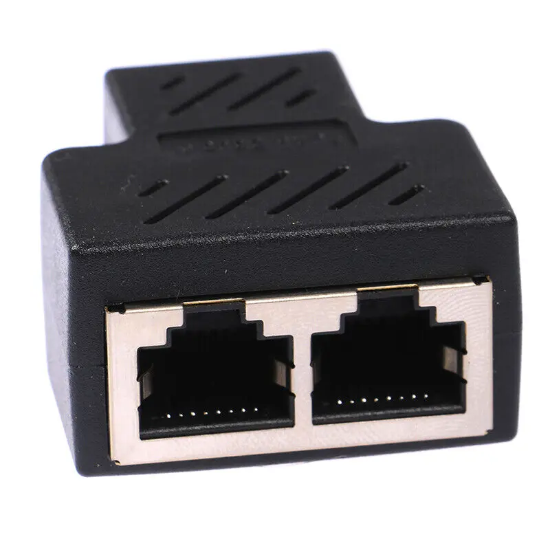 Durable 1 To 2 Ways RJ45 Ethernet LAN Network Splitter Double Adapter Ports for PC Hardware Connection