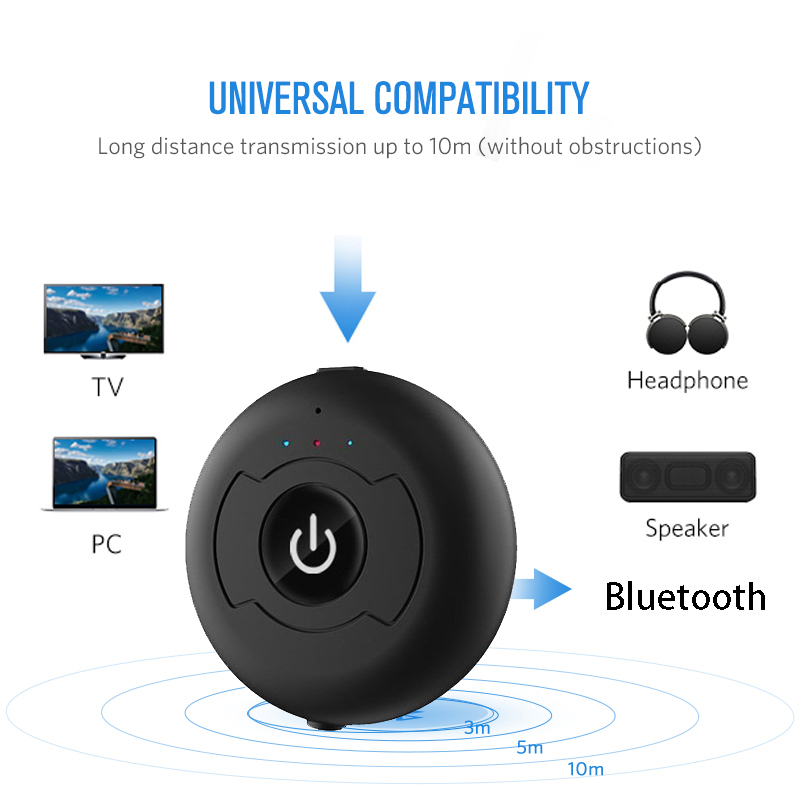 OURSHAR Multipoint Bluetooth Audio Sender Niedrige Latenz High-Fidelity Stereo Wireless Adapter Verbinden 2 Kopfhörer 3,5 Für TV