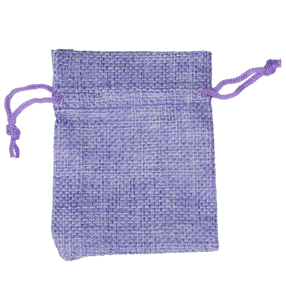 Sac en lin et lin 7x9 cm, 25 pièces, pochette à cordon emballage de bijoux, pochette de mariage: light purple