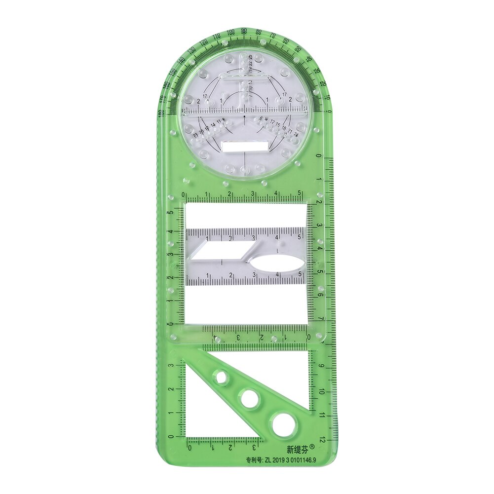 Geometric Ruler Students Rotatable Mathematical Ellipse Circle Drafting Tools Versatile Drafting Measuring Tool for School: StyleD