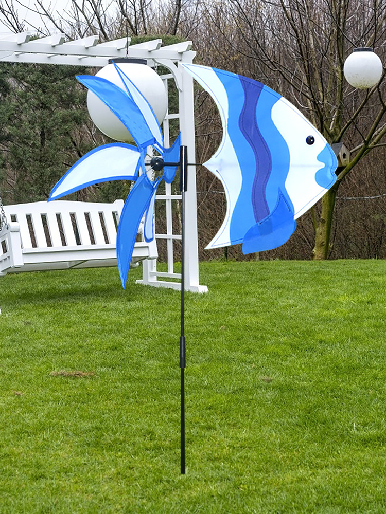 Creatieve Smeedijzeren Dolfijn Windmolen Leuke Kleur Oceaan Vis Windmolen Mode Tuin Windmolen Woondecoratie