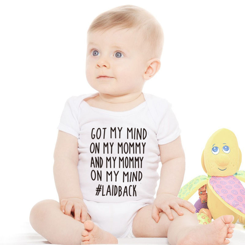 Lustige Baby Strampler Baumwolle Kleinkind Körper Weiß Kurzarm Kleidung Baby Gesamt Buchstaben drucken Jungen Mädchen 0-18M: 12m