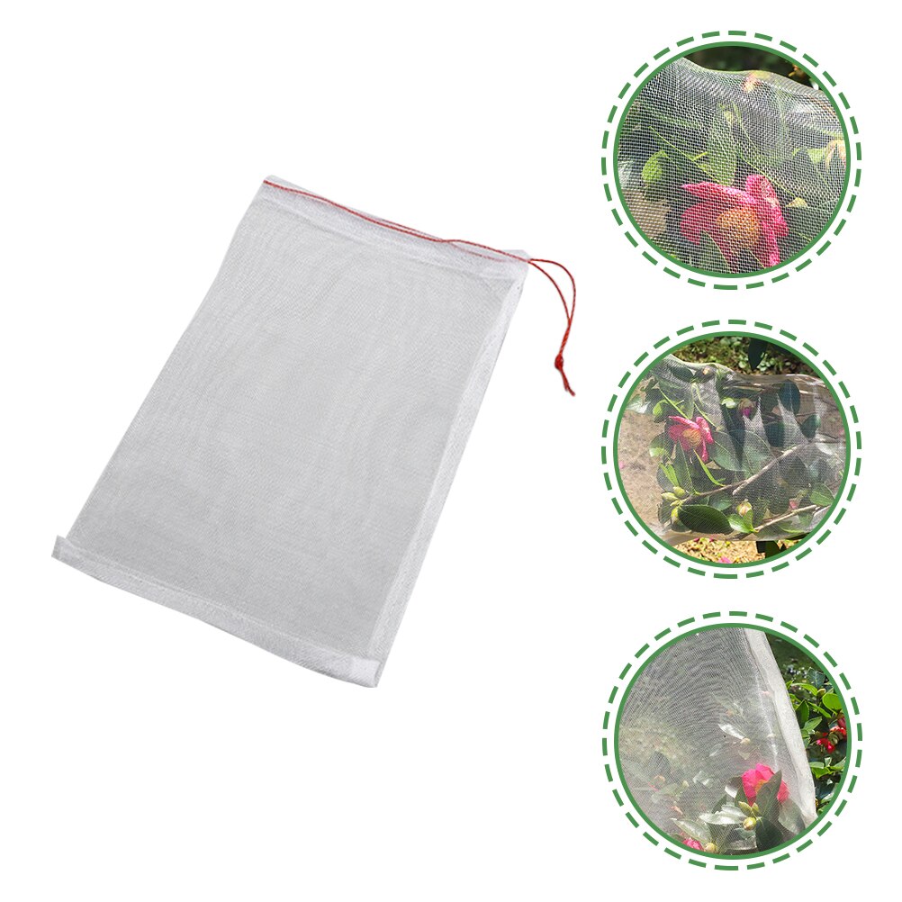 30pcs Garden Fruits Protect Drawstring Bags Nylon Mesh Fruits Netting Bags