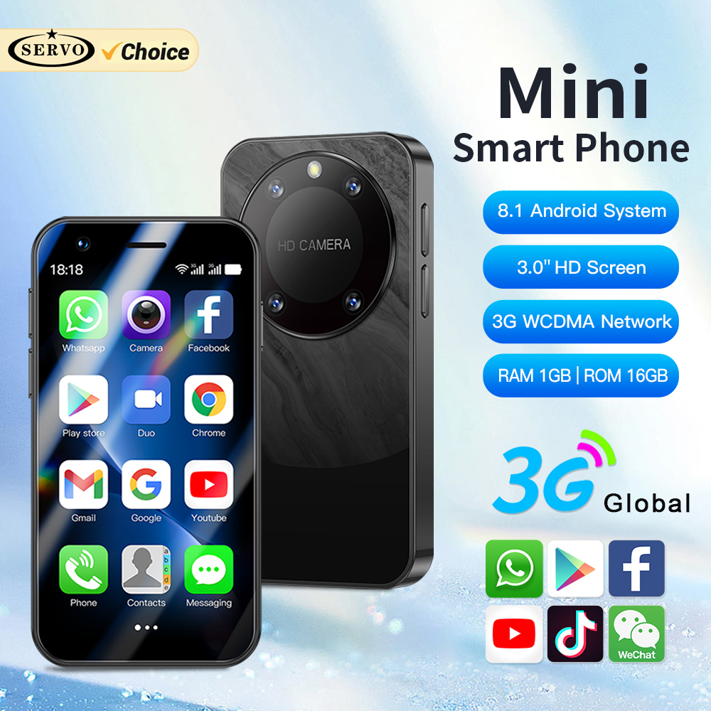 SERVO-P90 Mini Smartphone, Sistema Android, Dual SIM, 2000mAh Face Unlock, 3G WCDMA, Pequenos telefones inteligentes, Preço baixo, Novo, 2022