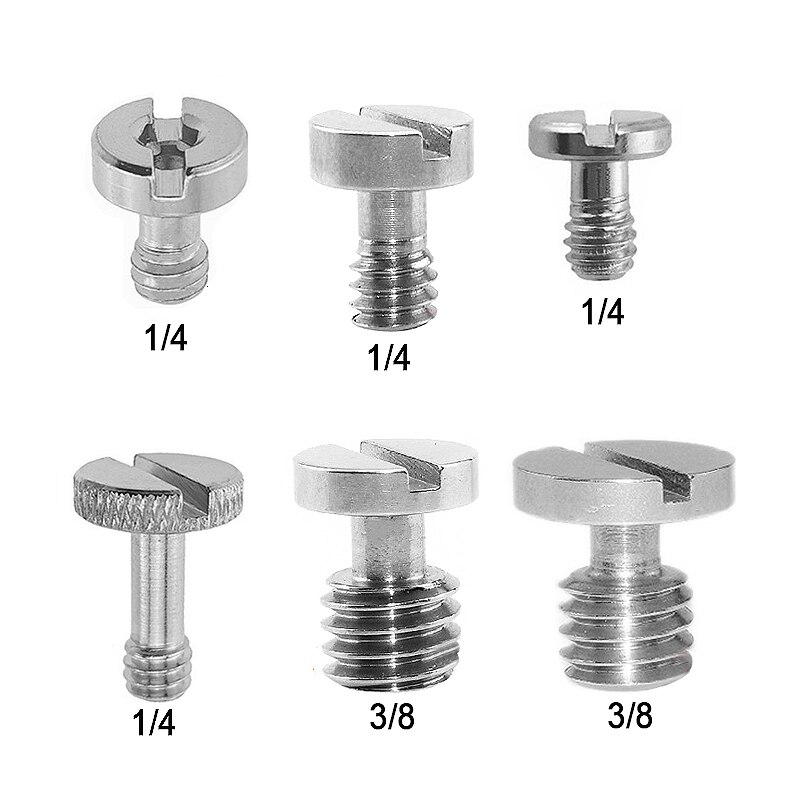 Tornillo de cámara de 1/4 pulgadas, placa de liberación rápida 3/8, tornillo de cabeza redonda, soporte de cabeza esférica para trípode, accesorios de fotografía para cámara SLR
