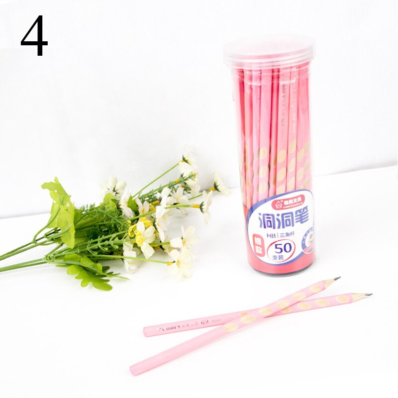 5 pièces crayon de trou HB Kawaii crayons de plomb en bois pour enfants fournitures de bureau scolaires nouveauté papeterie outils de Correction: 4
