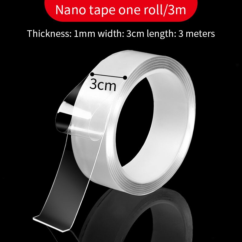 Double-Sided Nano Silica Gel Magic Tape Traceless Washable Adhesive Home Multifunction Fixed Adhesive Anti-slip Mat Sofa Carpet: 1mm-30mm-3M