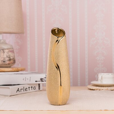 Luksus europa guldbelagt keramisk vase boligindretning porcelæn dekorativ blomstervase til bryllupsdekoration: 5
