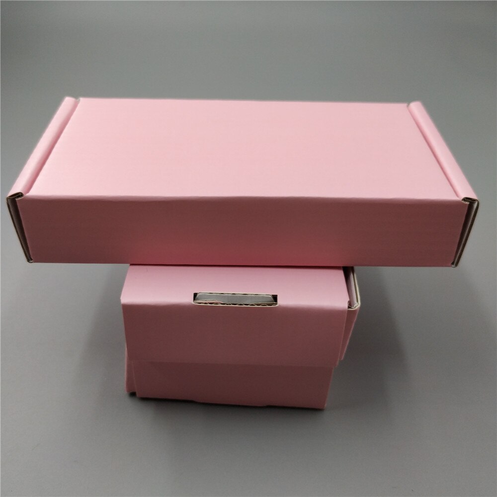 16x8x3cm 10pcs Square Corrugated Box pink Cardboard Box Mailer Birthday Boxes 3-Layer Thicken Paper Box