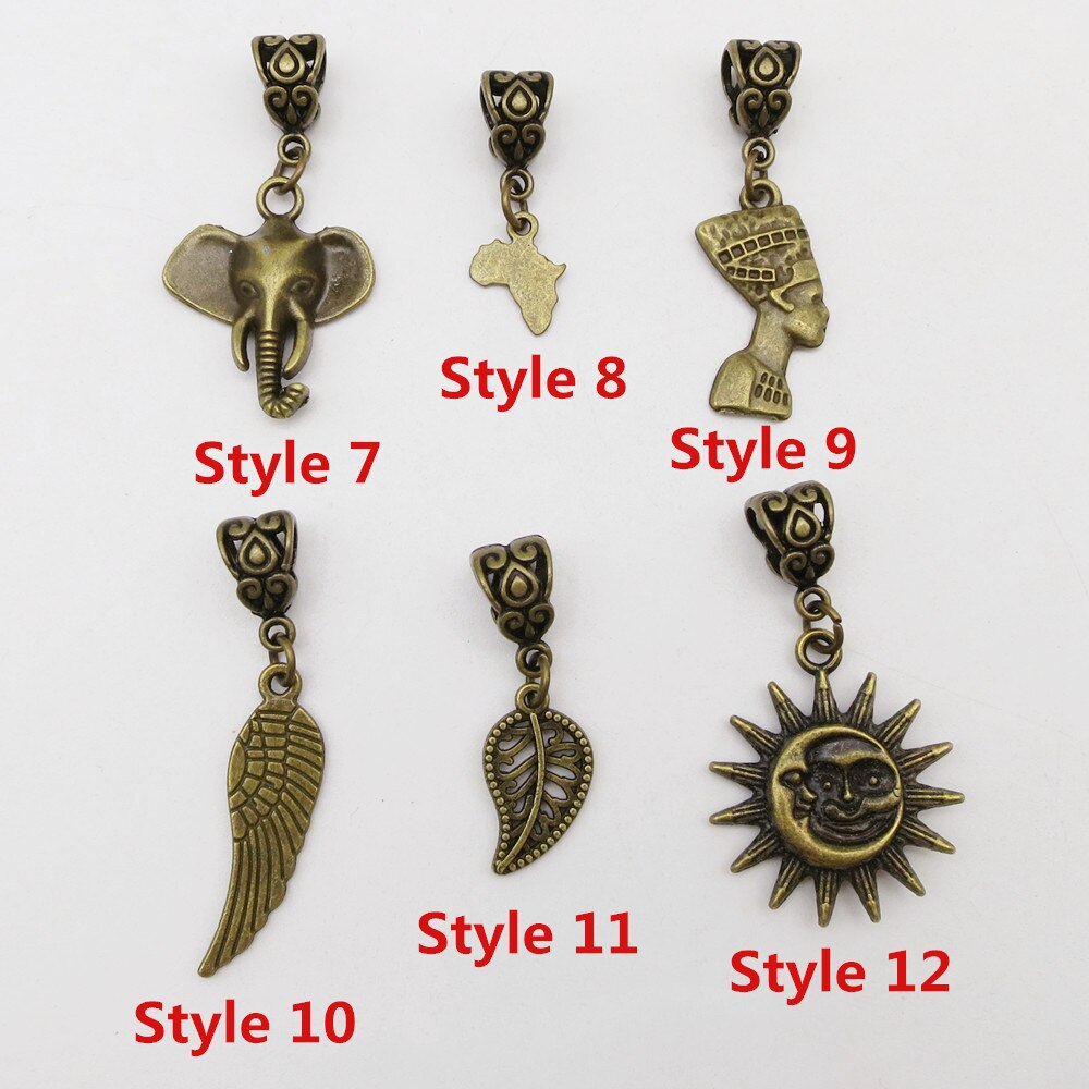 6 Stks/pak Verschillende 6 Stijlen Viking Charms Haar Vlecht Dread Baard Dreadlock Kralen Manchetten Ringen Hoofddeksels Sieraden Voor Mannen Vrouwen