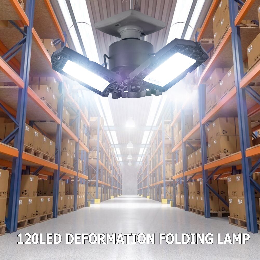 LED Garage Lights Foldable E27 Bulb E27 Deformable LED Ceiling Light Home Warehouse Workshop Garage Folding Lamp