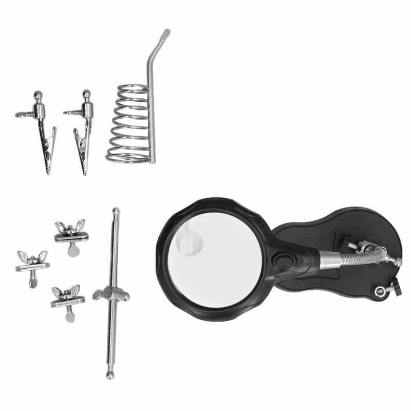 Desktop Magnifier Clear Desktop LED Light Magnifier Easy To Use Accurate for Welding Engraving