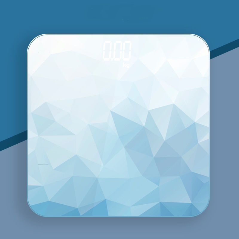 Digital Bathroom Scale 7 Styles Intelligent LCD Display High-Strength Weighing Scales with Temperature Feature Weight management: Blue